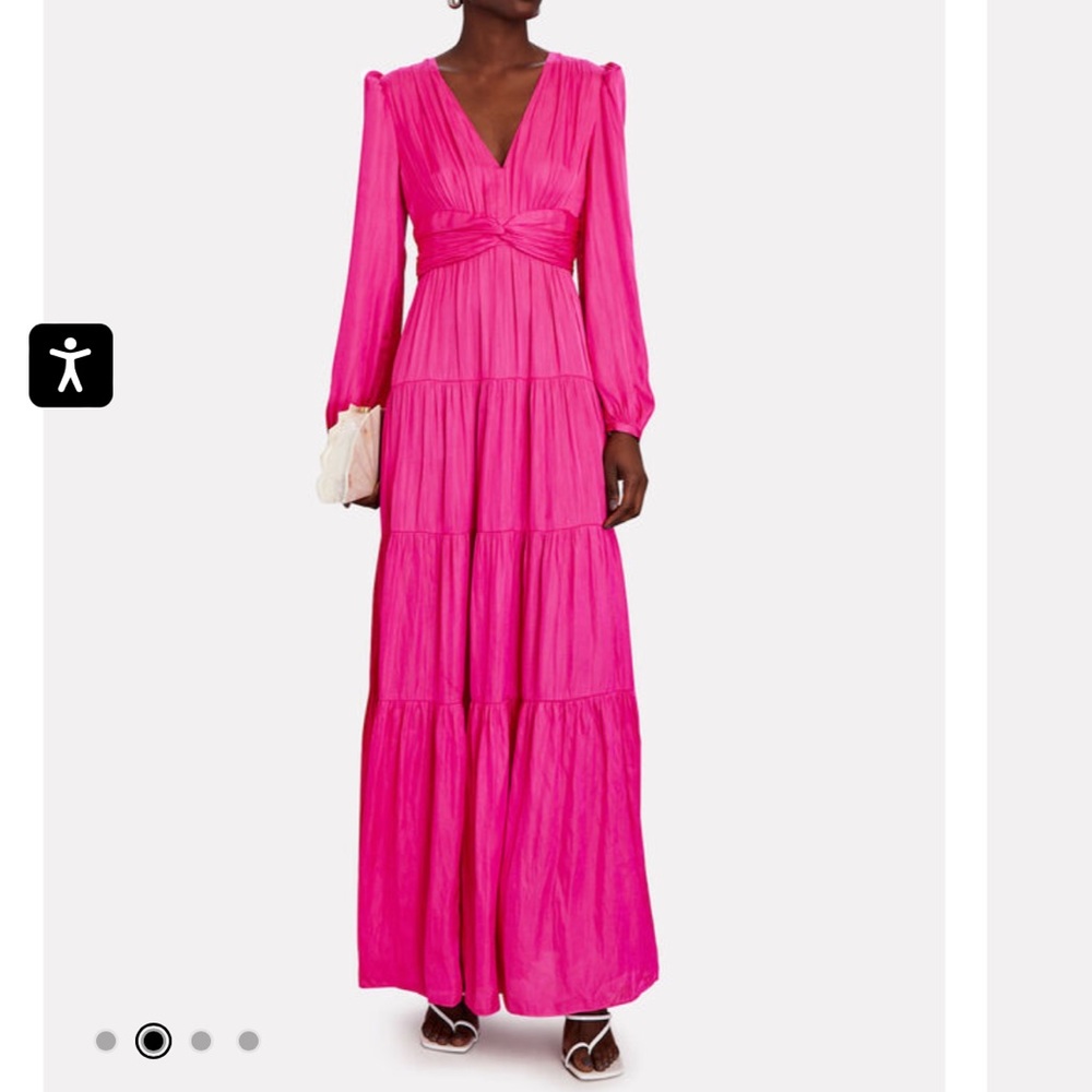 Intermix pink Lela Tiered Crepe de Chine Gown